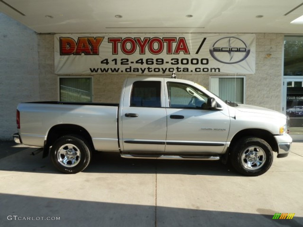 2005 Ram 1500 SLT Quad Cab 4x4 - Bright Silver Metallic / Dark Slate Gray photo #1