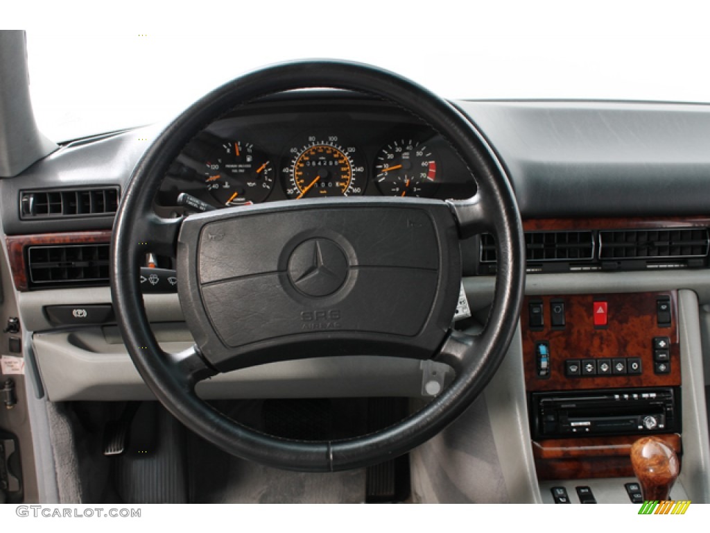 1991 Mercedes-Benz S Class 560 SEL Grey Steering Wheel Photo #67793148