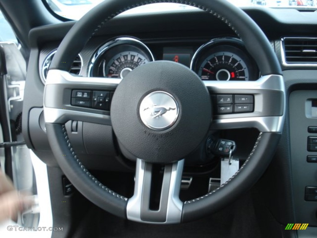 2013 Ford Mustang GT/CS California Special Coupe California Special Charcoal Black/Miko-suede Inserts Steering Wheel Photo #67793499