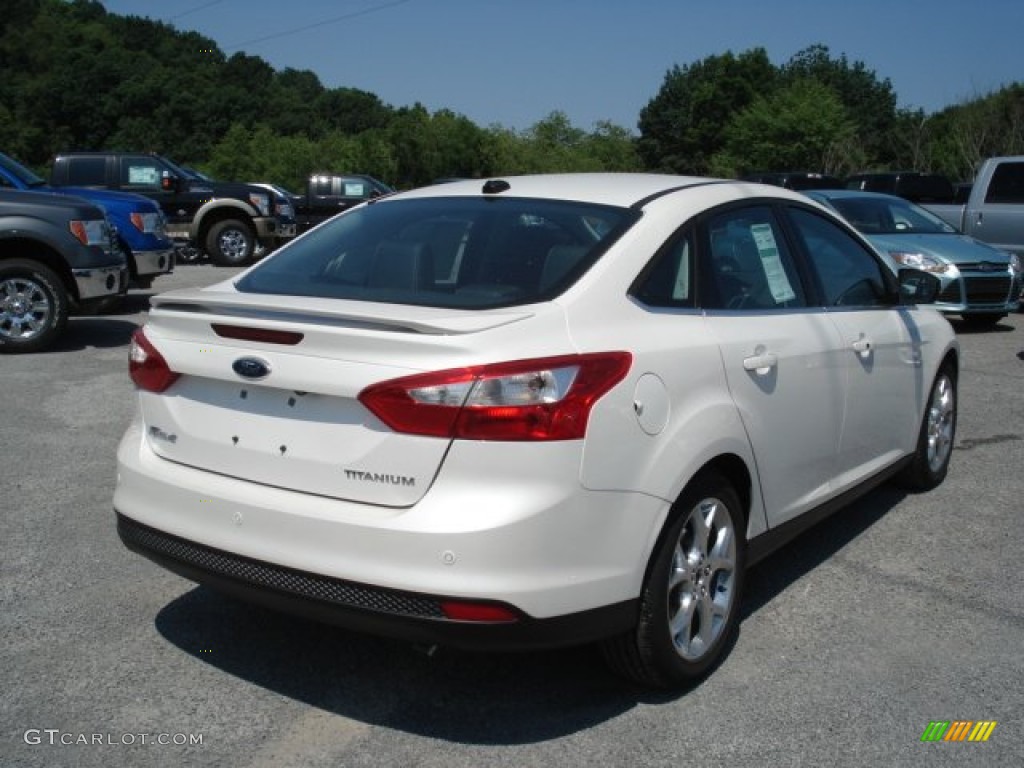 2012 Focus Titanium Sedan - White Platinum Tricoat Metallic / Arctic White Leather photo #8