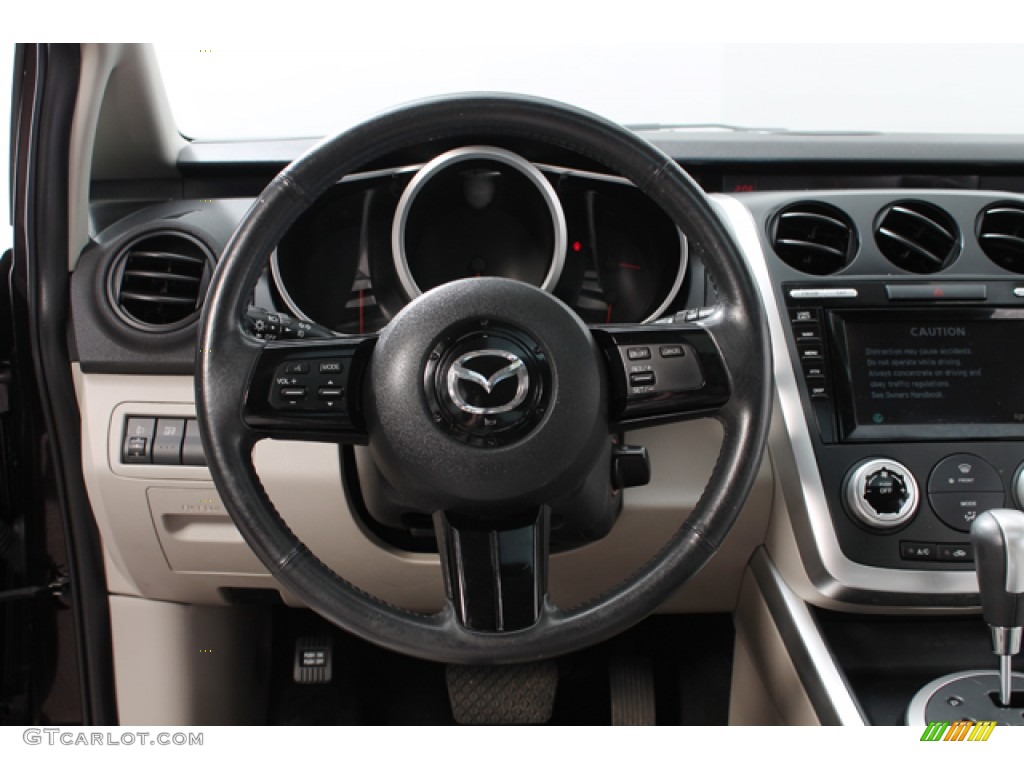 2007 Mazda CX-7 Grand Touring Sand Steering Wheel Photo #67794924