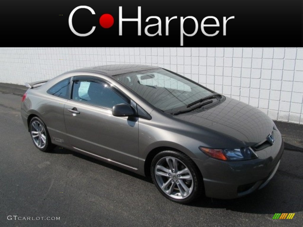 2008 Civic Si Coupe - Galaxy Gray Metallic / Black photo #1