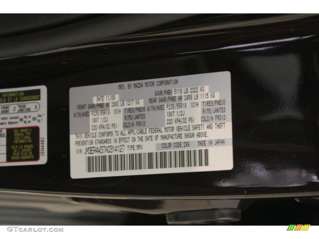 2010 CX-7 Color Code 28W for Black Cherry Mica Photo #67801438