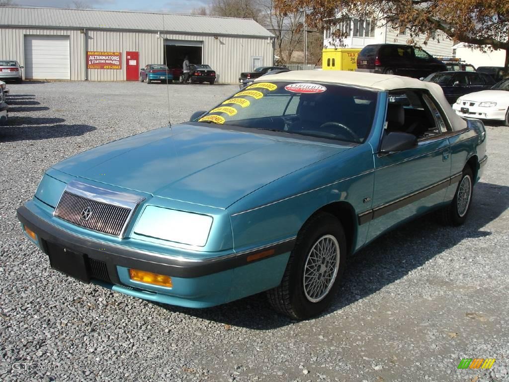 1992 LeBaron LX Convertible - Aqua Pearl Metallic / Slate photo #1