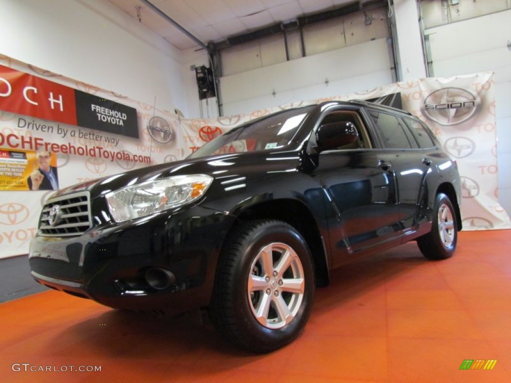 2009 Highlander V6 4WD - Black / Sand Beige photo #1