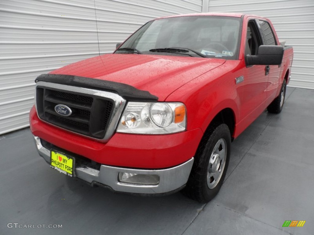 2004 F150 XLT SuperCrew - Bright Red / Medium/Dark Flint photo #6