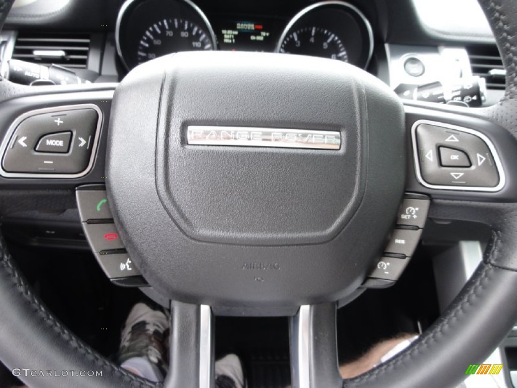 2012 Land Rover Range Rover Evoque Dynamic Dynamic Ebony/Cirrus Steering Wheel Photo #67810251