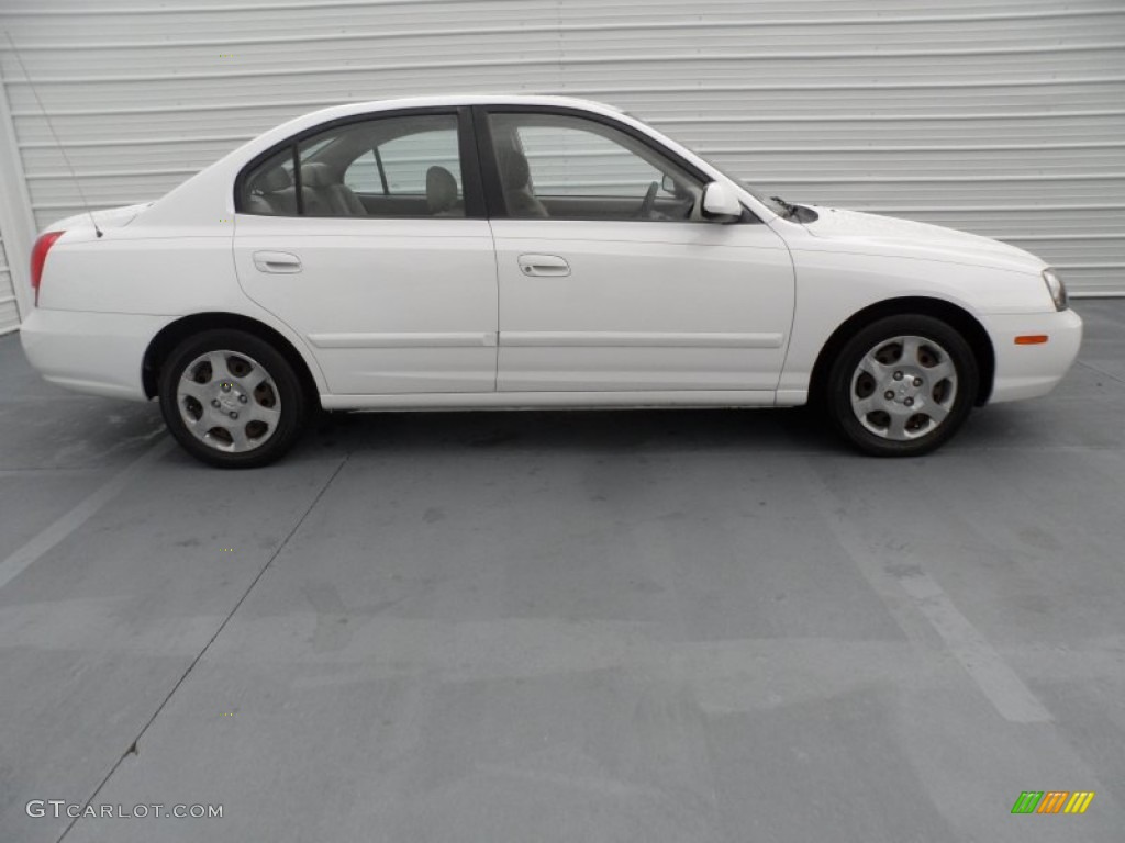 2001 Elantra GLS - Noble White / Beige photo #2