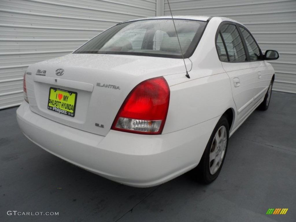 2001 Elantra GLS - Noble White / Beige photo #3