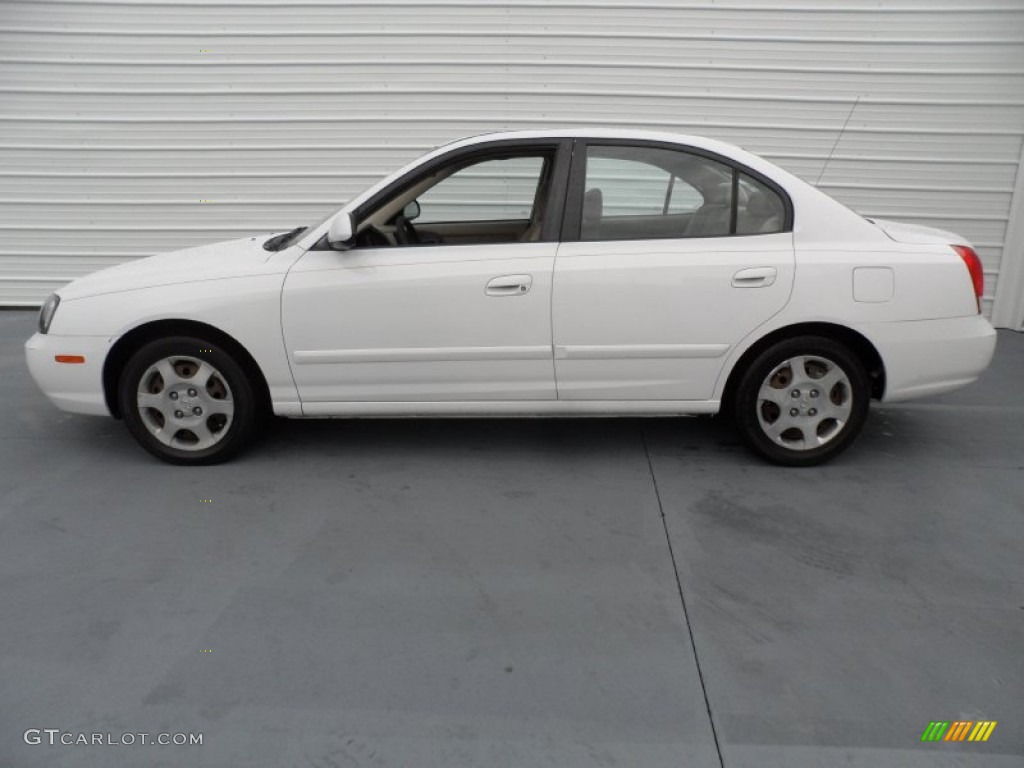2001 Elantra GLS - Noble White / Beige photo #5