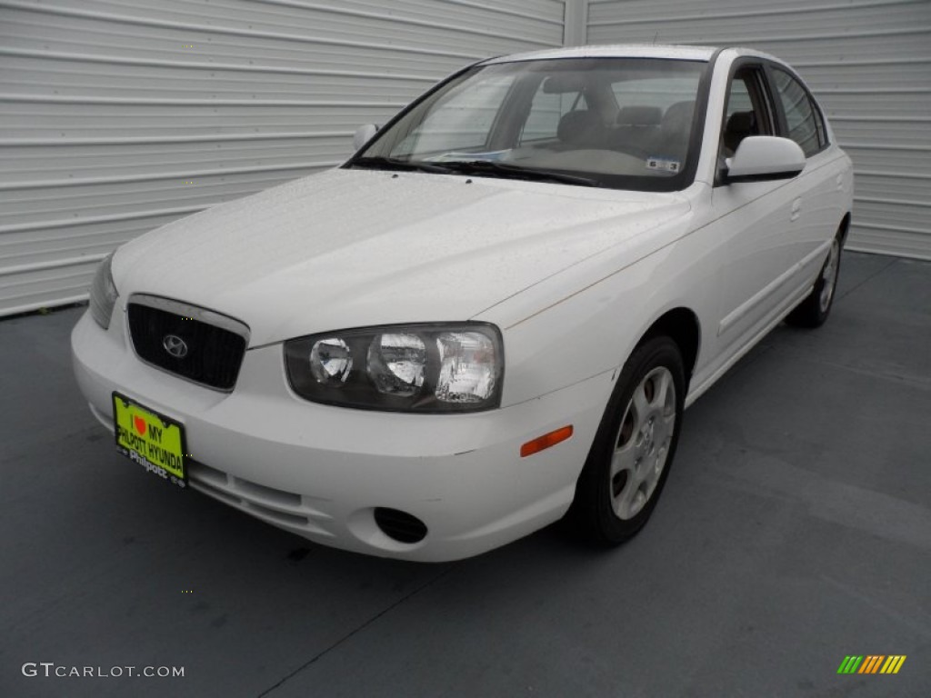 2001 Elantra GLS - Noble White / Beige photo #6