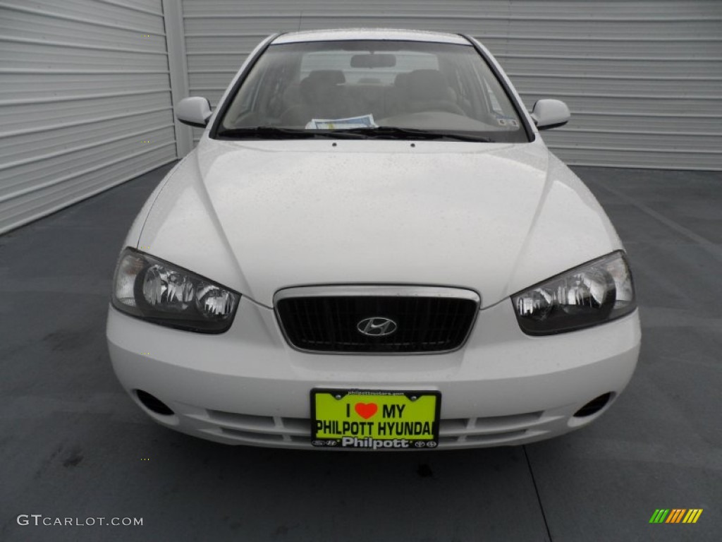 2001 Elantra GLS - Noble White / Beige photo #7