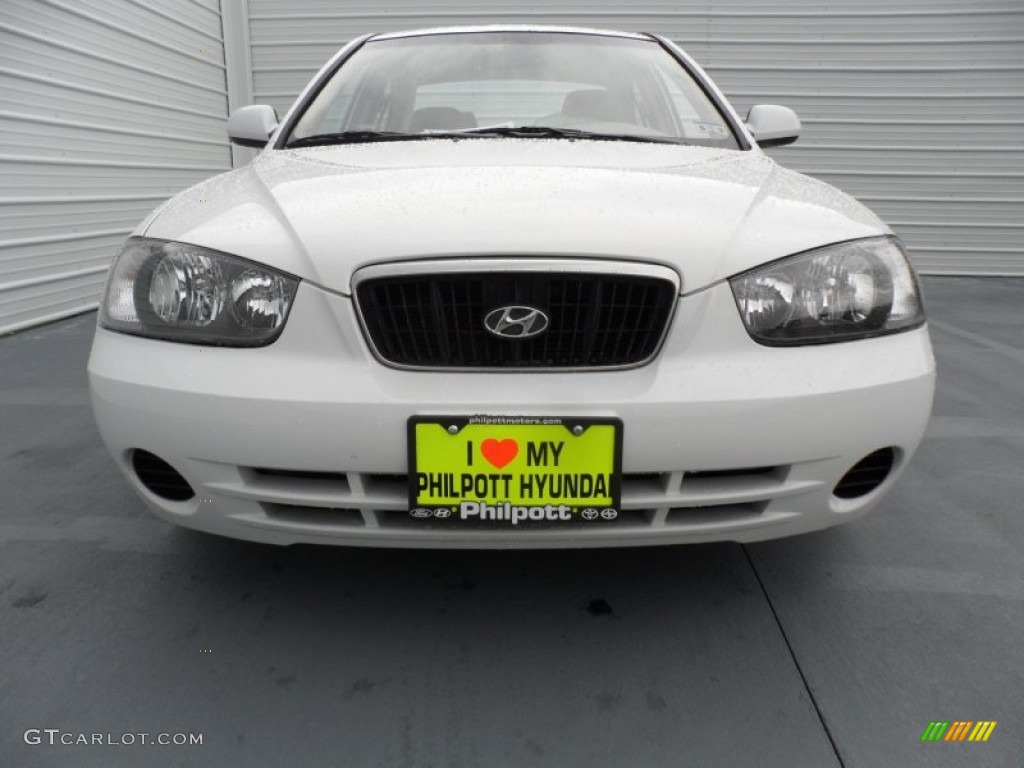 2001 Elantra GLS - Noble White / Beige photo #8