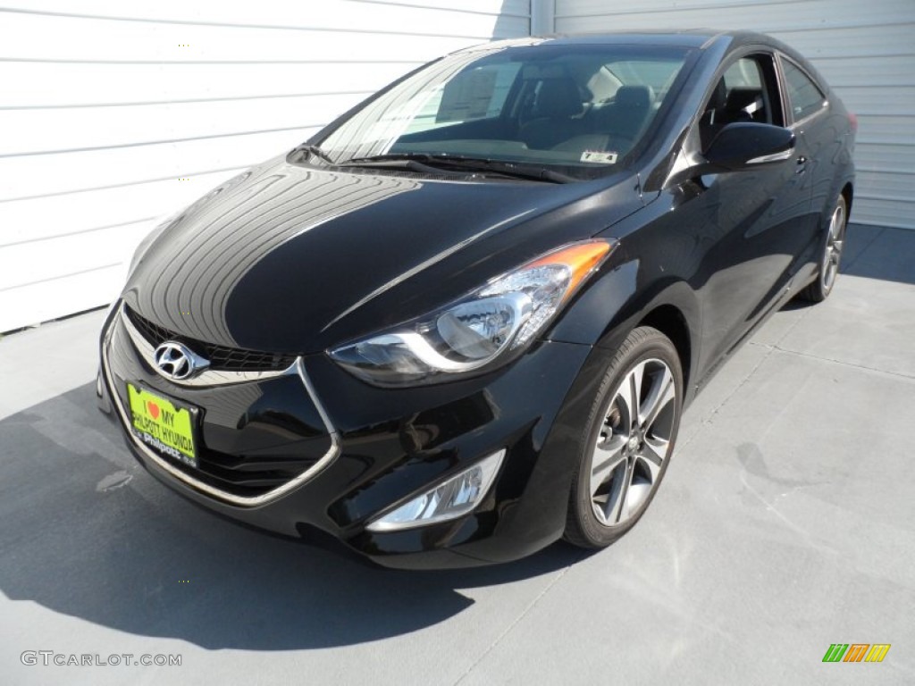 2013 Elantra Coupe SE - Black Noir Pearl / Gray photo #6
