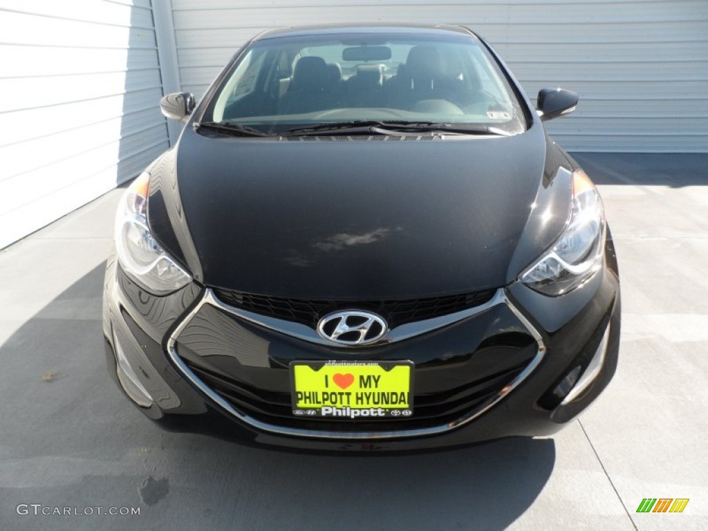 2013 Elantra Coupe SE - Black Noir Pearl / Gray photo #7