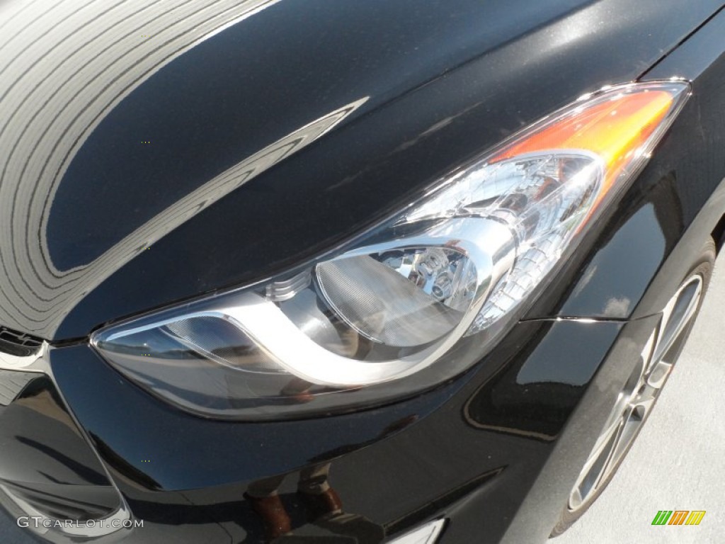 2013 Elantra Coupe SE - Black Noir Pearl / Gray photo #8