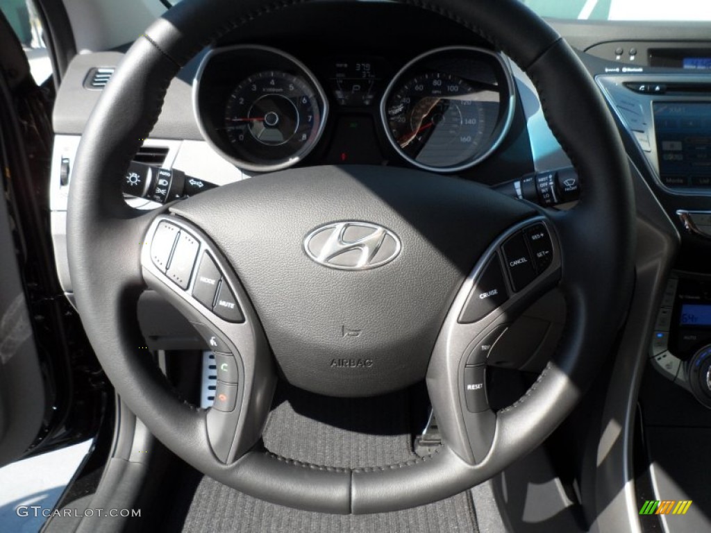 2013 Elantra Coupe SE - Black Noir Pearl / Gray photo #26