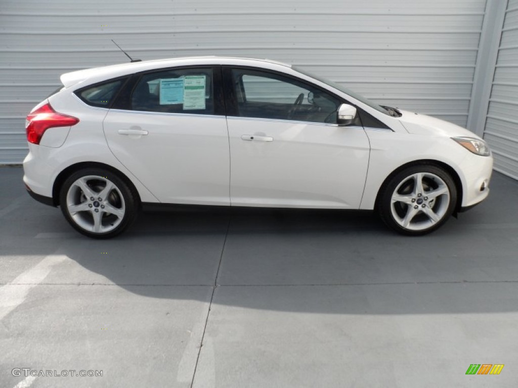 2012 Focus Titanium 5-Door - White Platinum Tricoat Metallic / Charcoal Black Leather photo #2