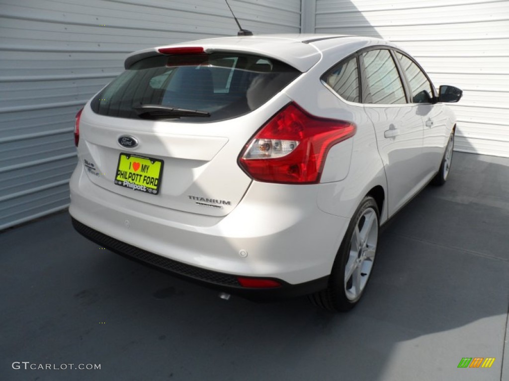 2012 Focus Titanium 5-Door - White Platinum Tricoat Metallic / Charcoal Black Leather photo #3