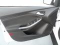 2012 Ford Focus Charcoal Black Leather Interior Door Panel Photo