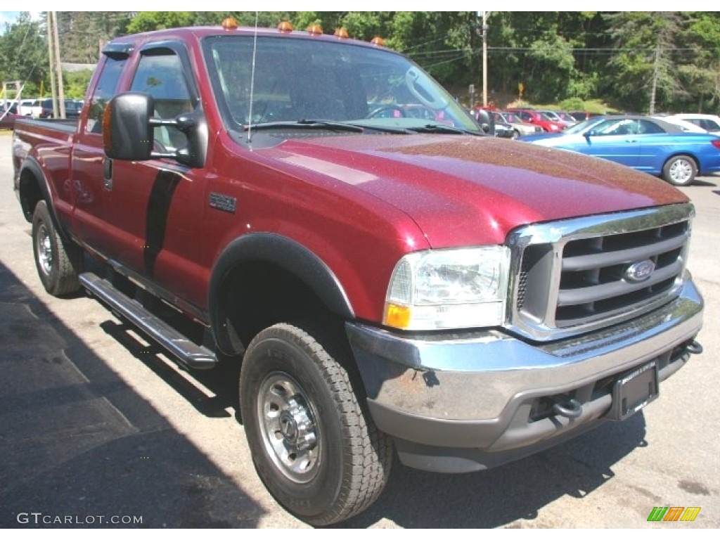 2004 F250 Super Duty XLT SuperCab 4x4 - Dark Toreador Red Metallic / Medium Flint photo #10