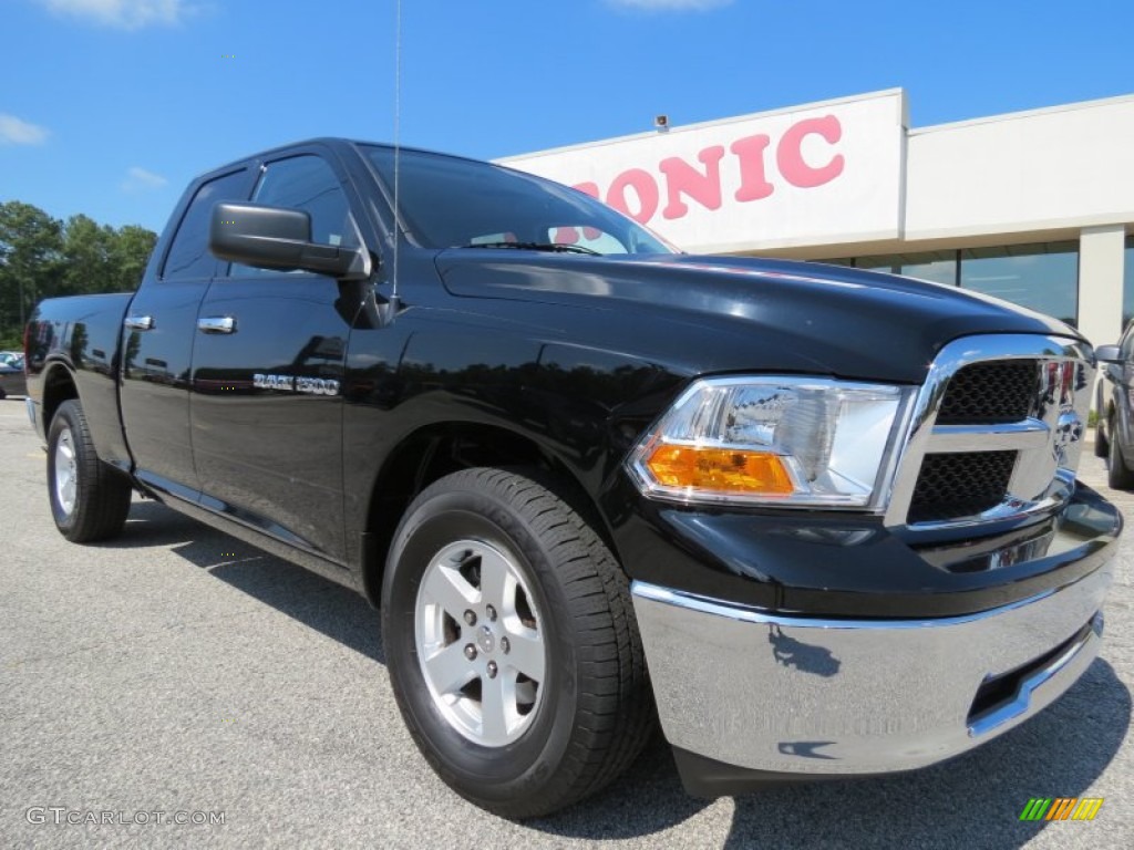 2012 Ram 1500 SLT Quad Cab - Black / Dark Slate Gray/Medium Graystone photo #1