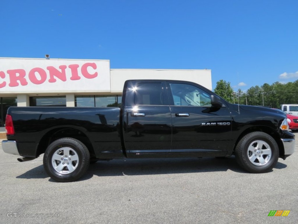 2012 Ram 1500 SLT Quad Cab - Black / Dark Slate Gray/Medium Graystone photo #8