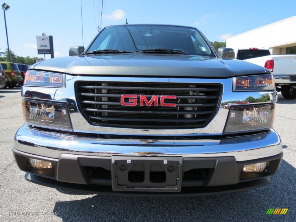 2010 Canyon SLE Crew Cab - Gray Green Metallic / Ebony photo #2
