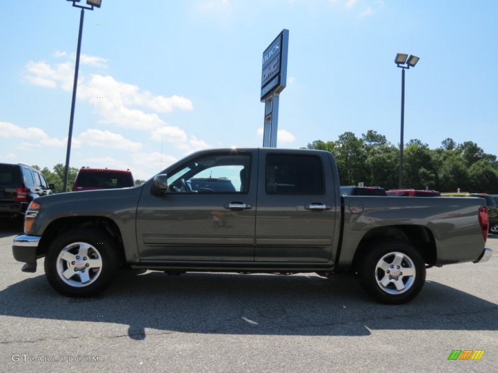 2010 Canyon SLE Crew Cab - Gray Green Metallic / Ebony photo #4