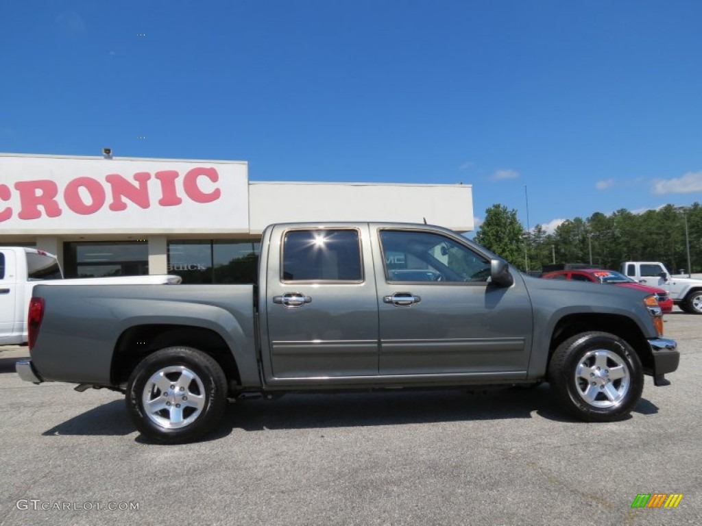 2010 Canyon SLE Crew Cab - Gray Green Metallic / Ebony photo #8