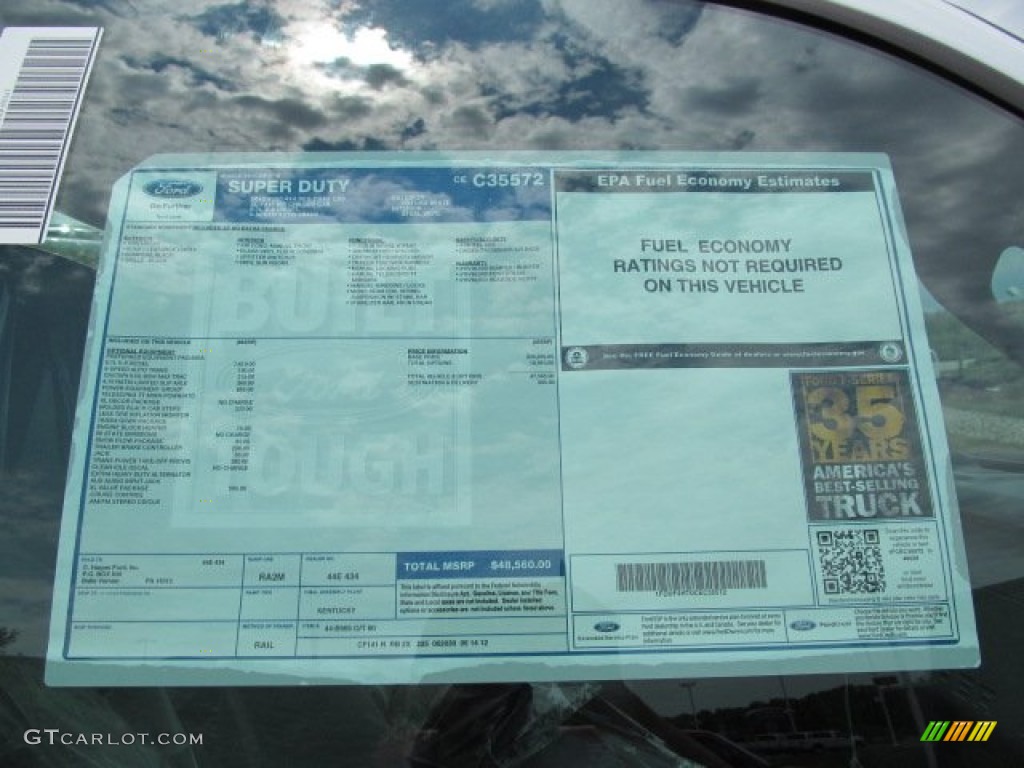 2012 Ford F450 Super Duty XL Regular Cab Chassis 4x4 Window Sticker Photo #67815009