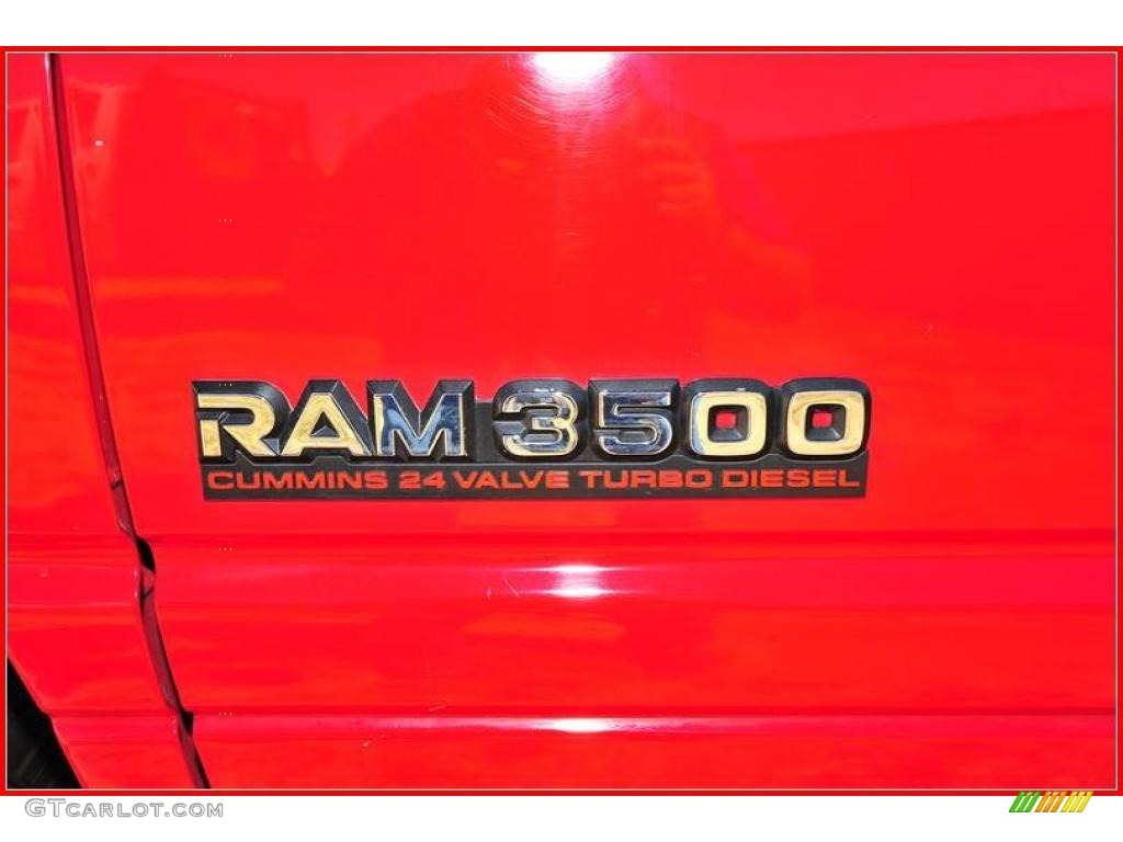 2000 Ram 3500 ST Regular Cab Dually - Flame Red / Mist Gray photo #11