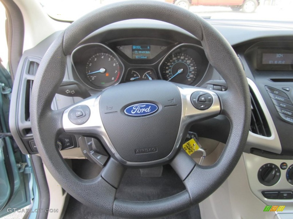 2012 Focus SE Sedan - Frosted Glass Metallic / Stone photo #10