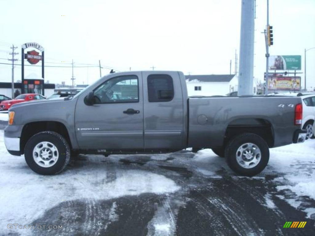 2009 Sierra 2500HD SLE Extended Cab 4x4 - Stealth Gray Metallic / Ebony photo #5