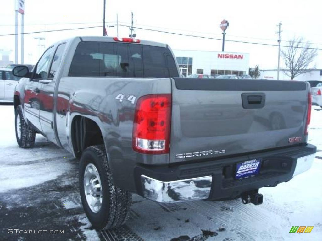 2009 Sierra 2500HD SLE Extended Cab 4x4 - Stealth Gray Metallic / Ebony photo #6