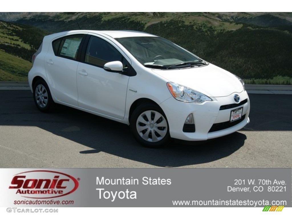 2012 Prius c Hybrid Two - Super White / Light Blue Gray/Black photo #1