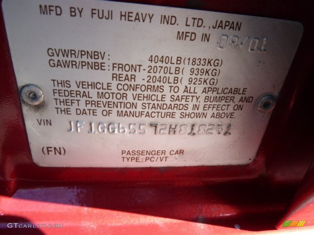 2002 Impreza TS Wagon - Sedona Red Pearl / Gray photo #14