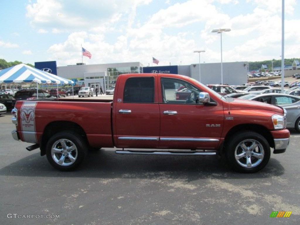 2008 Ram 1500 Big Horn Edition Quad Cab 4x4 - Sunburst Orange Pearl / Khaki photo #2