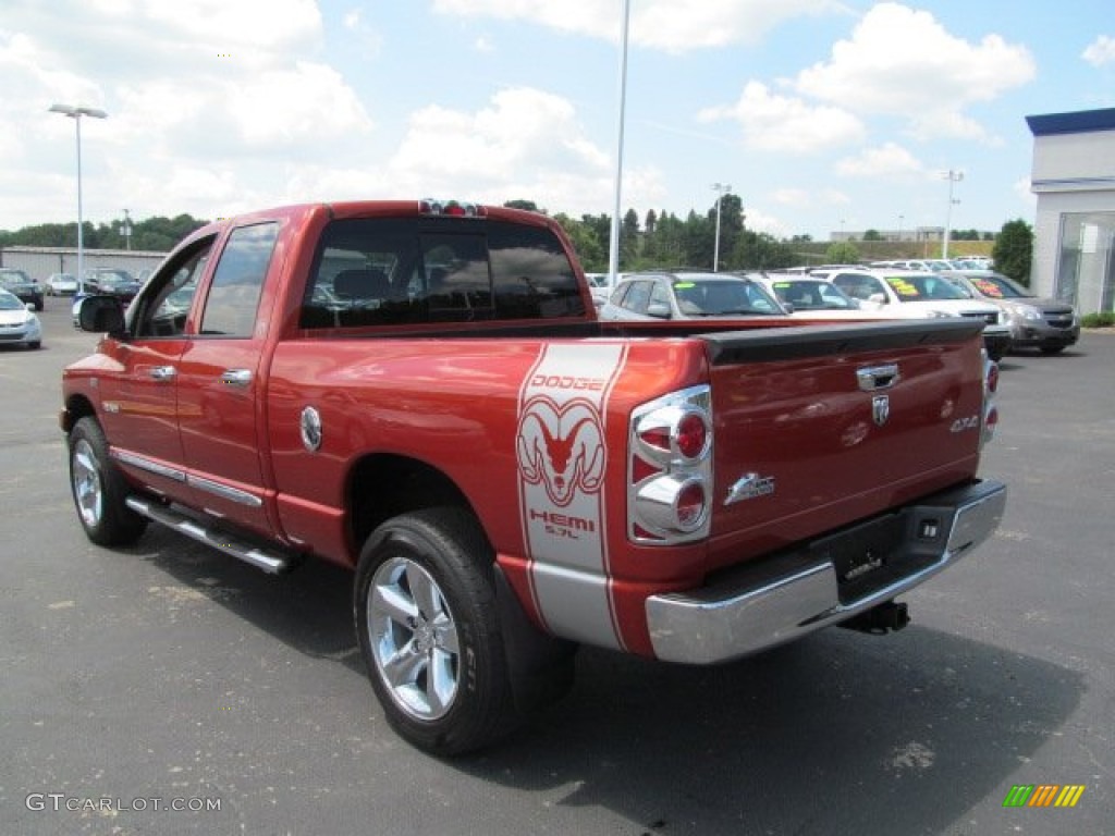 2008 Ram 1500 Big Horn Edition Quad Cab 4x4 - Sunburst Orange Pearl / Khaki photo #8