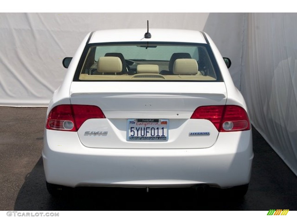2007 Civic Hybrid Sedan - Taffeta White / Ivory photo #9