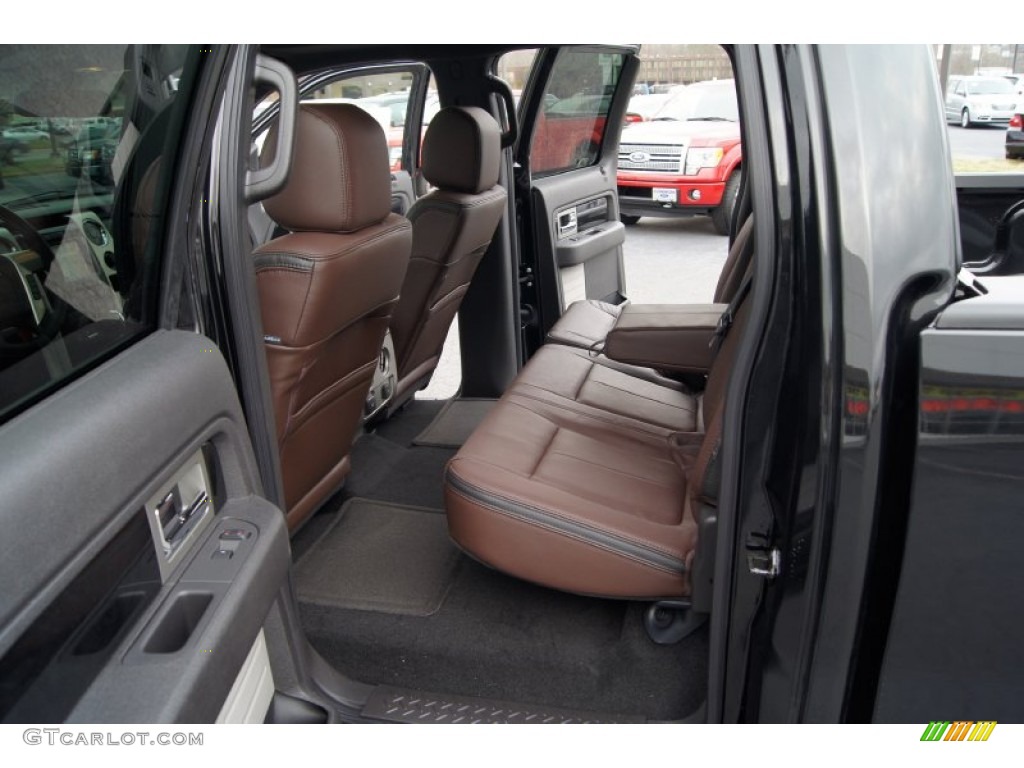Platinum Sienna Brown/Black Leather Interior 2012 Ford F150 Platinum SuperCrew 4x4 Photo #67831698