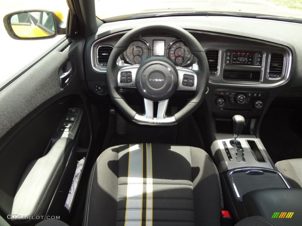 2012 Dodge Charger SRT8 Super Bee Black/Super Bee Stripes Dashboard Photo #67832200