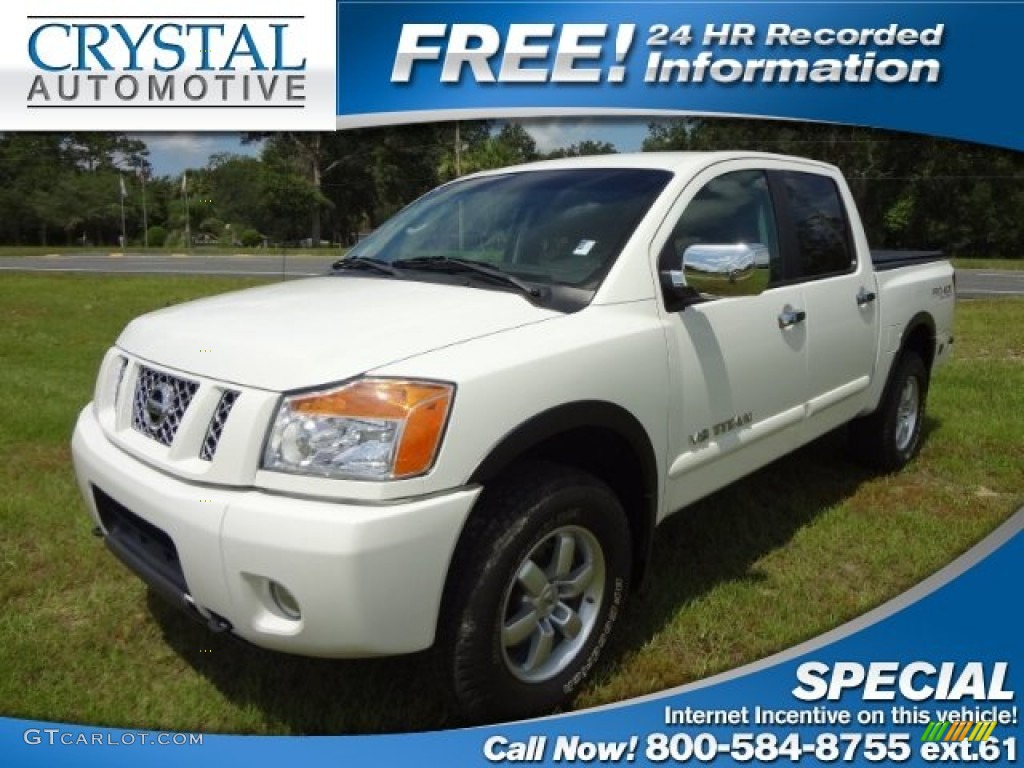 Blizzard White Nissan Titan