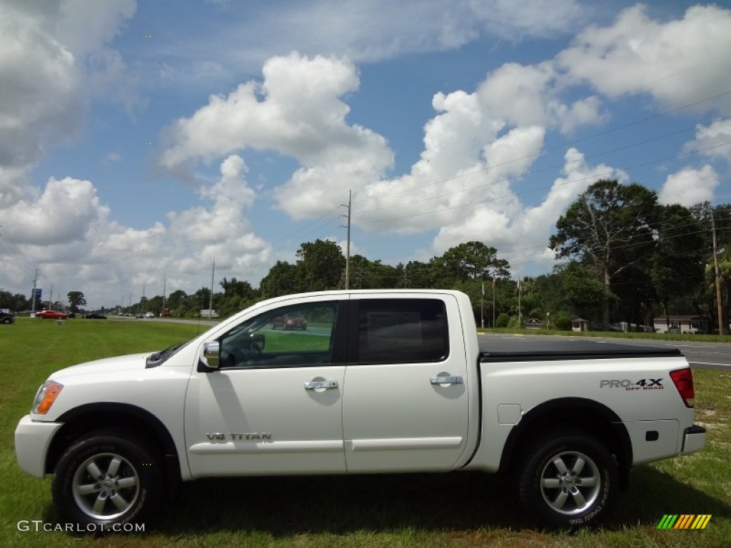 2011 Titan Pro-4X Crew Cab 4x4 - Blizzard White / Almond photo #2