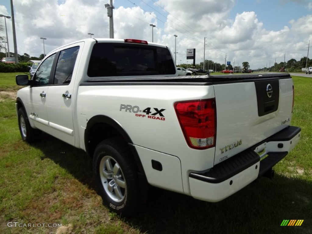 2011 Titan Pro-4X Crew Cab 4x4 - Blizzard White / Almond photo #3