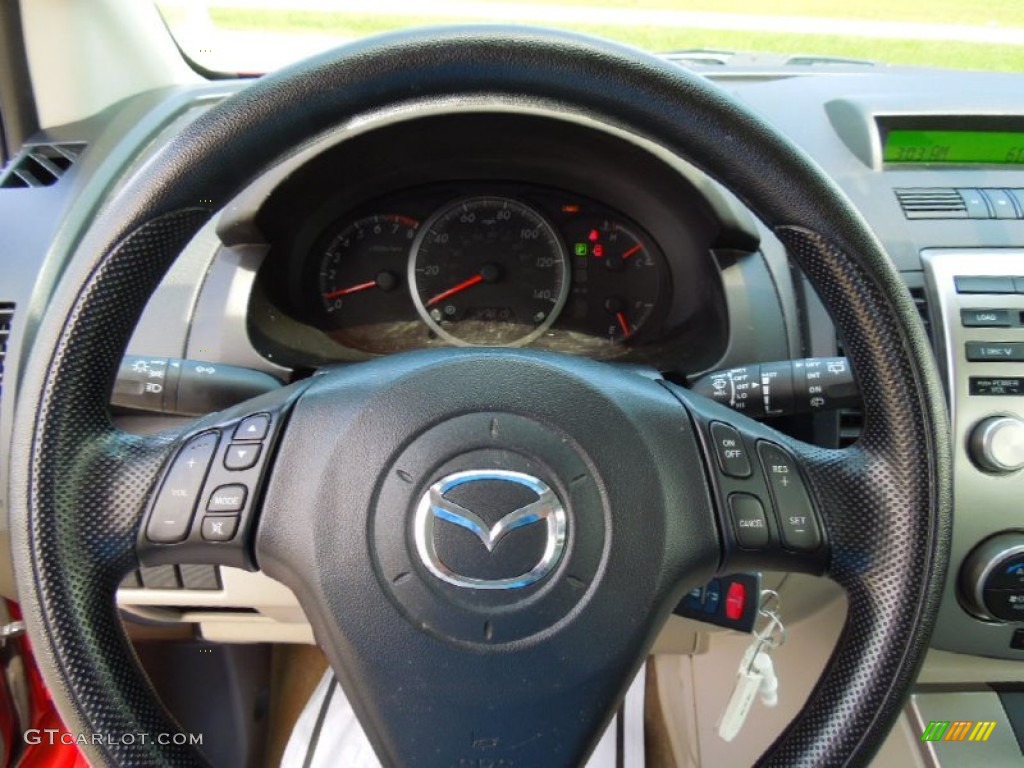 2010 Mazda MAZDA5 Sport Sand Steering Wheel Photo #67834859