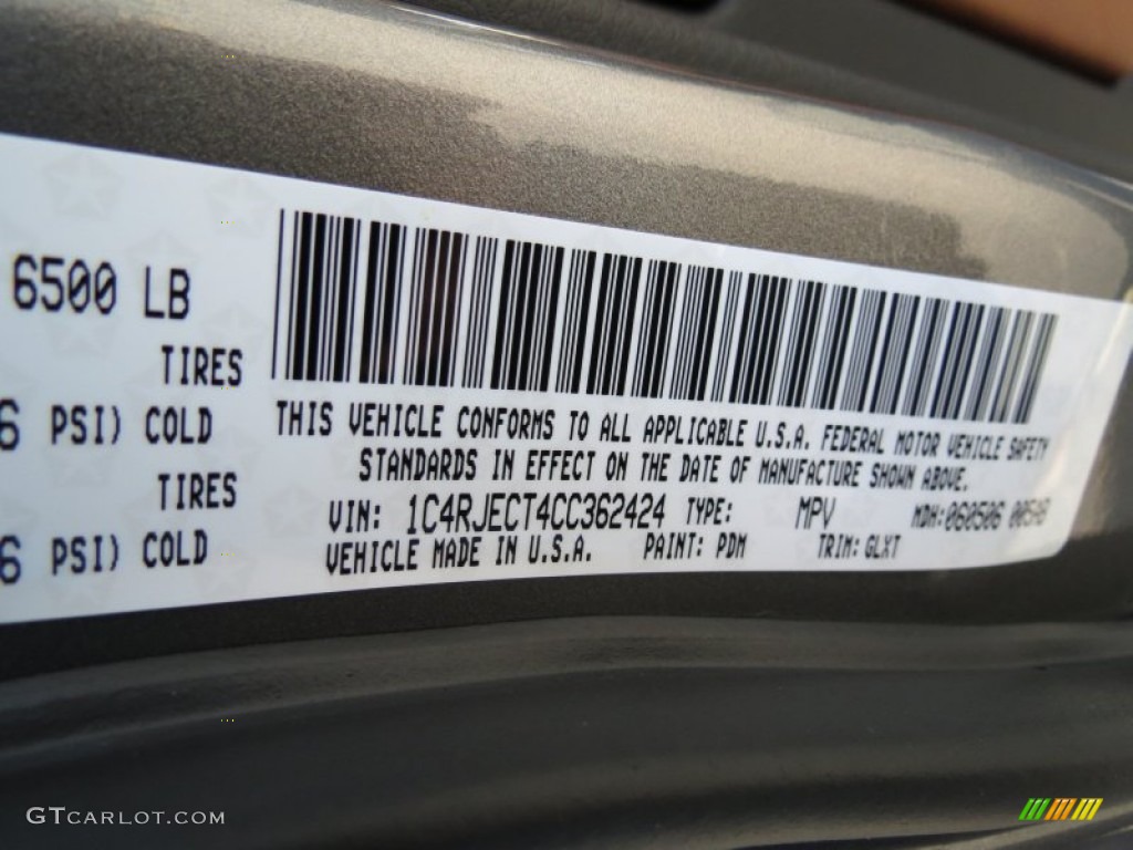 2012 Jeep Grand Cherokee Overland Color Code Photos