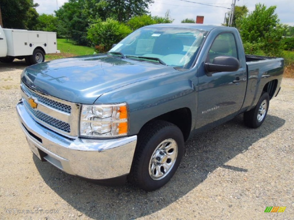 2013 Silverado 1500 Work Truck Regular Cab - Blue Granite Metallic / Dark Titanium photo #2