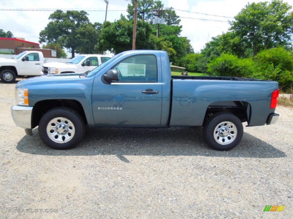 2013 Silverado 1500 Work Truck Regular Cab - Blue Granite Metallic / Dark Titanium photo #3