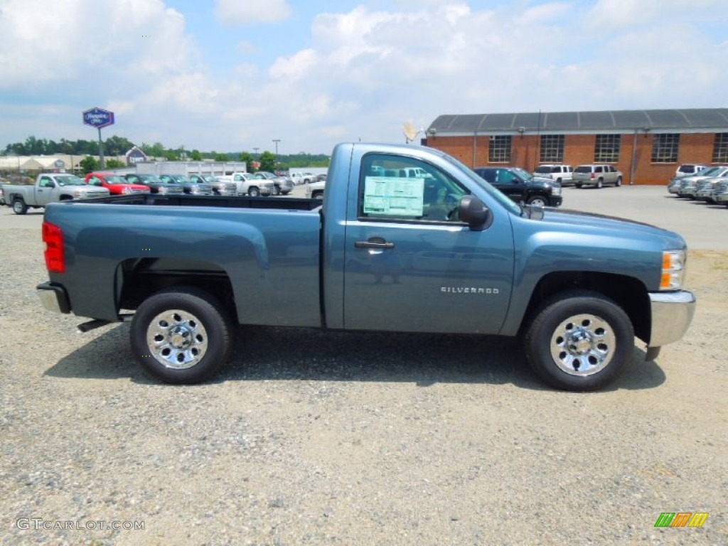 2013 Silverado 1500 Work Truck Regular Cab - Blue Granite Metallic / Dark Titanium photo #4